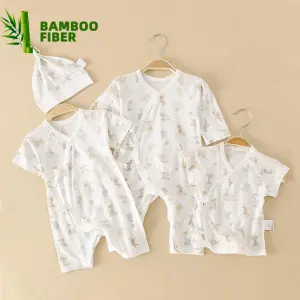 Combinaison d'été en bambou pour bébé, ensemble de vêtements respirants pour nouveau-né, barboteuse en fibre de bambou pour bébé garçon