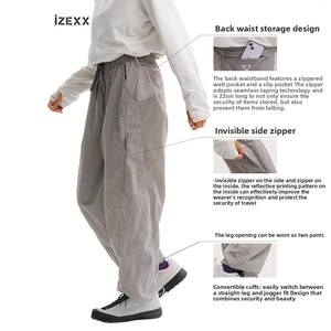 Pantalones unisex para exteriores, resistentes al agua, de secado rápido, para senderismo, planos, informales, rectos, holgados, de carga, para parejas - Product Image 3