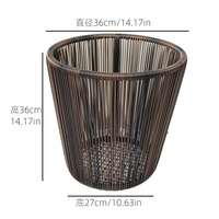 Panier à linge sale en rotin PP noir, design ajouré, grande capacité, écologique, durable, séchage rapide, hygiénique, pour armoire