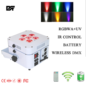 Đèn LED <span class=keywords><strong>Par</strong></span> & Đèn LED chiếu sáng bằng pin - Điều khiển <span class=keywords><strong>DMX</strong></span> không dây RGBWA UV 6in1 cho đám cưới và ánh sáng sân khấu - Product Image 6