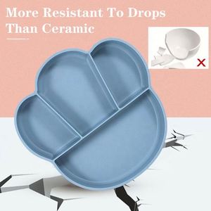 Ensemble de vaisselle et couverts pour enfants au design mignon de dessin animé, en paille de blé, incassable, 3 pièces : assiette, fourchette, cuillère - Product Image 4