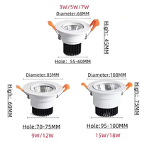 Spot encastré LED tricolore en aluminium de haute qualité, vente en gros d'usine, 3W 30W, plafonnier moderne pour salon et hôtel