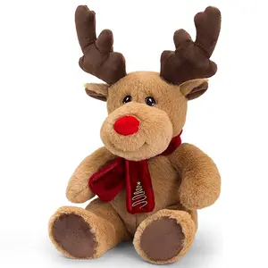 Factory price OEM Christmas Plush brown reindeer stuffed animal deers soft toys