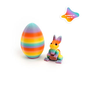 Juego de Conejito y Huevo Impresos en 3D, Material PLA, Decoración Colorida de Pascua, 6 cm - Product Image 2