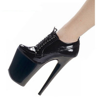 Chaussures à talons pour femmes en cuir verni 20 cm, grandes tailles, chaussures de pole dance, talons plateforme pour femmes