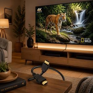 Cable HDMI 4K de Alta Velocidad Certificado, 18 Gbps, Chapado en Oro, 4K 60Hz HDR <span class=keywords><strong>ARC</strong></span> HDCP 2.2 para TV, Proyector, Monitor, <span class=keywords><strong>PS4</strong></span> - Product Image 4