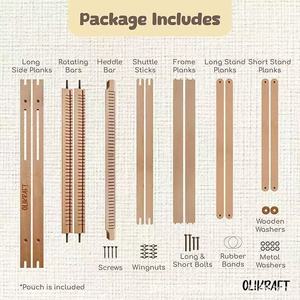 Olikraft Wooden <b>Weaving</b> <b>Loom</b> 12x18 Inch Easy Setup With Tutorial For Home Crafting And DIY Textile Projects - Product Image 3
