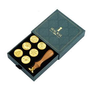 Set de Sellos de Cera con Cuchara de Madera con Mango y Lacado en Relieve para Invitaciones y Recuerdos Artesanales - Product Image 6