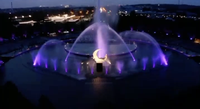 Medio de la fuente de agua de diseño controlador de música flotando fuente