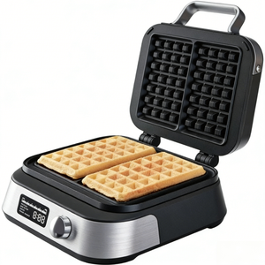 <span class=keywords><strong>Gaufrier</strong></span> numérique 1800W avec boîtier supérieur en acier inoxydable, contrôle de température réglable, pour gaufres belges et sandwichs - Product Image 1