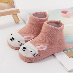 Automne printemps enfants chaussettes pour filles garçons coton infantile décontracté enfant en bas âge nouveau-né chaussettes anti-dérapant respirant Animal Logo mince tricoté - Product Image 2