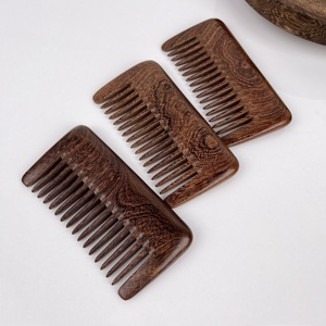 Pettine per Capelli in Legno di Sandalo Nero 100% Naturale, Classico Antistatico Tascabile, Strumento per Massaggio del Cuoio Capelluto e Cura dei Capelli per Uso Domestico - Product Image 3
