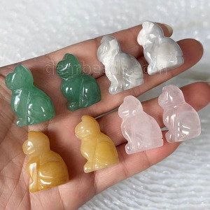 1 inch đá tự nhiên Tay Chạm Khắc động vật chó mèo khủng long pha lê đá quý đá để trang trí trẻ em làm quà tặng 20-30mm - Product Image 4