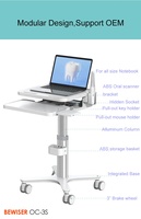 Vente chaude Hôpital Mobile Ordinateur Médical Chariot Ordinateur Portable Hôpital Chariot Dentiste Clinique Chariot (BEWISER MTO-3)