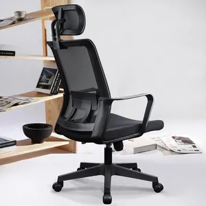 Chaises de bureau modernes pivotantes à dossier haut, chaise de direction ergonomique en maille pour ordinateur