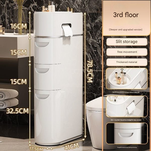 Cross-Border Exclusive <strong>Slim</strong> Gap <strong>Storage</strong> Rack - Drill-Free Bathroom/ Bedroom Floor Cabinet, Space-Saving <strong>Storage</strong> Essential - Product Image 5