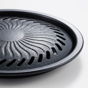 28cm Korean Round BBQ Grill <b>Pan</b> Non-Stick Portable Plate Iwatani Style Outdoor Camping Barbecue Plate for Cassette Stove - Product Image 3