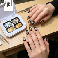Palette de 4 couleurs de gel à ongles métallique haute densité, facilement dissolvable, longue tenue, non toxique, brillant, ensemble de vernis gel UV, French Vegan