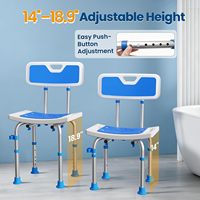 Chaise de douche pour salle de bain avec dossier, siège de bain réglable en aluminium pour personnes âgées