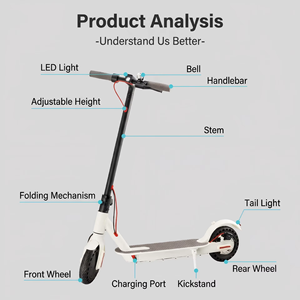 Monopattino Elettrico Pieghevole Leggero da 350W per Adulti, Velocità 25km/<span class=keywords><strong>h</strong></span>, E-Scooter per Pendolari con Pneumatici Anti-Foratura - Product Image 4