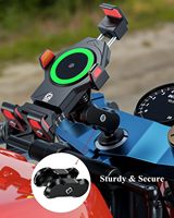 Support de téléphone pour vélo et moto en alliage d'aluminium antivol à double prise compatible avec les supports RAM avec adaptateur à boule de 1 pouce