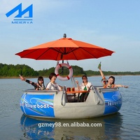 Bateau de barbecue en fibre de verre chinois Meierya M-028 de haute qualité, capacité de 500 kg pour 10 à 12 personnes, idéal pour les aventures lacustres
