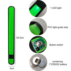 Neonglo ad alta visibilità LED Glow Slap braccialetti di plastica lampeggiante bracciali da polso per attrezzatura di sicurezza - Product Image 6