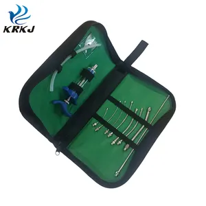 KD975-aguja de alimentación de acero inoxidable para veterinaria, conjunto de cánula y jeringa, bolsa para pájaro