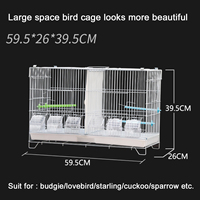 Cage carrée pliable pour perroquets et animaux de compagnie, faite en fil métallique, Cage pour perroquets et oiseaux de reproduction avec 6 bols de nourriture