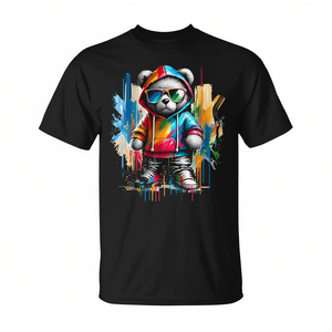 T-shirt coloré avec motif ours en peluche, Cool Bears, Hip Hop, Streetwear - Product Image 2