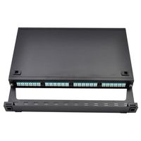 Panel Patch Fiber Optik MPO MTP Quad LC 1U 144 Core High Density Grosir dengan Kaset Breakout 12 LC 10Gb untuk Pusat Data