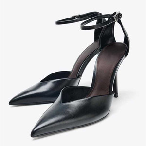 Sandales à talons hauts pour femmes, escarpins élégants à bout couvert, sandales sexy à talons avec bride de cheville - Product Image 1