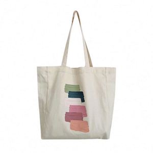 Bolsa de Mano de Lona de Algodón Personalizada con Graffiti, Bolsa de Hombro de Lona Reutilizable para Compras y Viajes, Personalizable para Mujer - Product Image 1