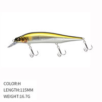 Huiping Bass leurres de pêche 115mm 16.7g appâts artificiels durs suspendus Minnow en plastique coulant Minnow leurres appâts vente en gros
