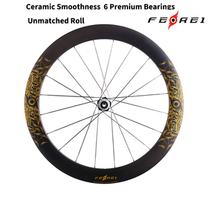 FEREI Sシリーズ レーシンググレード T700 カーボンファイバー 700C チューブレスホイールセット 光沢仕上げ 40-60mmリム深度 特許取得済み マグネット式自転車 - Product Image 4