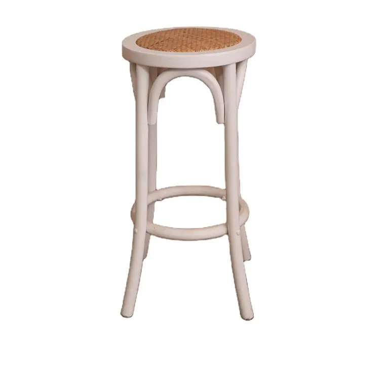 Tabouret haut rond inachevé petit déjeuner comptoir de cuisine tabourets de bar chaises de bar tabourets hauts en bois foncé