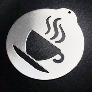Thép không gỉ cappuccino cà phê <span class=keywords><strong>Stencil</strong></span> tùy chỉnh nghệ thuật Cocktail <span class=keywords><strong>Stencil</strong></span> mặt logo bóng <span class=keywords><strong>Stencil</strong></span> mặt logo - Product Image 1