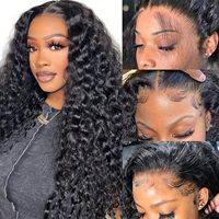 Vente en gros 250% densité cheveux brésiliens dentelle avant vague d'eau perruques pour les femmes noires HD dentelle frontale pleine dentelle Remy perruques de cheveux humains