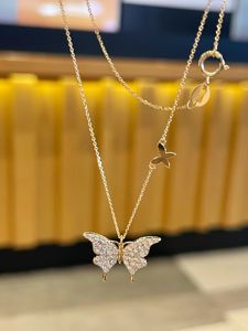 Xinfly Luxury 18K Gold Chain 0.37CT & 0.12CT Full Lab Diamonds on Big <b>Butterfly</b> Pendant Fashionable Two <b>Butterflies</b> Necklace - Product Image 3