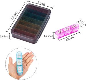 Boîte à pilules hebdomadaire personnalisée sans BPA avec logo, grand format 7 jours, 21 compartiments - Product Image 2