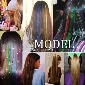 Kit de Tinsel Brillante para el Cabello de 48 Pulgadas, Arcoíris, para Mujeres, Extensiones de Cabello con Brillo Colorido, Accesorios para el Cabello - Product Image 5