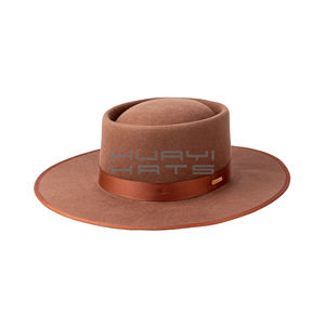 Topi Fedora wanita tepi lebar grosir topi bermain uniseks topi flanel klasik - Product Image 3