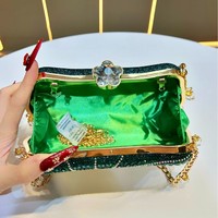 Sac de soirée trapèze en polyester orné de strass brillants pour femme, idéal pour assortir à des robes tendance - Collection transfrontalière