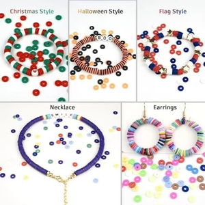 6000 pièces de perles en argile polymère de 24 couleurs, perles Heishi avec pendentifs, kit de fabrication de bijoux pour jouets - Product Image 4