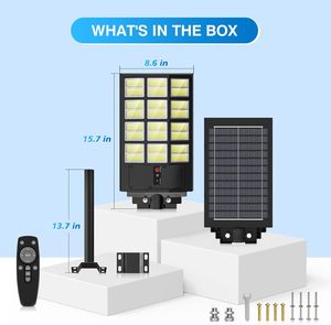 Lampes solaires en gros 600W 800W 1000W 2000W pour extérieur, lampadaire LED tout-en-un avec détecteur de mouvement et télécommande - Product Image 5