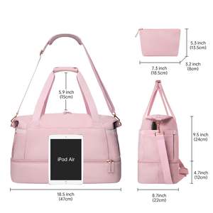 Large Capacity Custom Logo <b>Sports</b> Gym <b>Bag</b> Dry Wet Separation Yoga <b>Bag</b> for <b>Women</b> Waterproof Travel Tote <b>Bag</b> With USB - Product Image 6