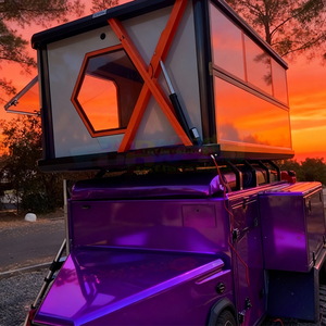 เต็นท์หลังคารถยนต์แบบแข็ง น้ำหนักเบา ทำจากอลูมิเนียม พร้อมบานพับ X สำหรับรถแคมป์ปิ้ง ผ้ากันน้ำแบบ Oxford รองรับ 2-3 คน - Product Image 1