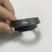 Pare-soleil d'objectif d'appareil photo numérique plein format 37mm/52mm personnalisable de Shenzhen, en alliage d'aluminium noir de haute qualité, usiné CNC