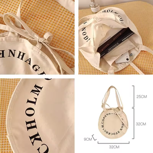 Sac fourre-tout <span class=keywords><strong>en</strong></span> toile de coton <span class=keywords><strong>en</strong></span> gros, rond, durable, <span class=keywords><strong>tissu</strong></span> lourd de 16 onces, sac fourre-tout personnalisé <span class=keywords><strong>en</strong></span> toile ronde avec votre logo - Product Image 6