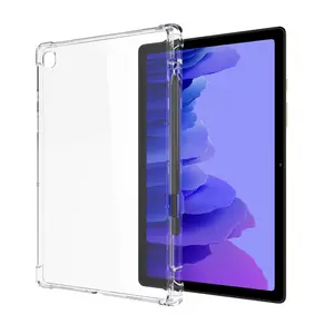 Tablet Accessories Transparent Soft TPU Pen Slot Shockproof Protection Case for Samsung Galaxy Tab A7 A7 Lite